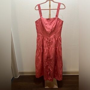 Banana Republic Factory Poplin Dress Salmon Pink size 10 Tall